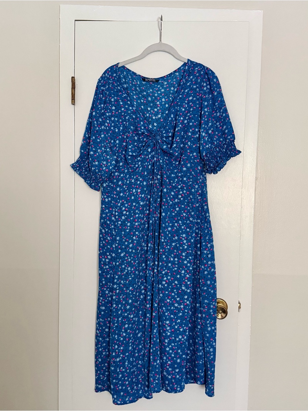 BloomChic Floral Tie-Front Midi Dress
